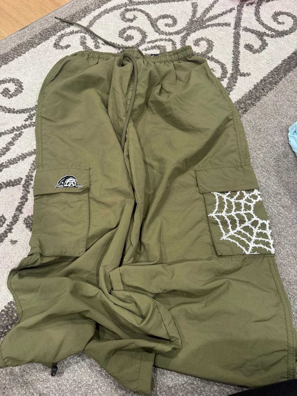 Lurking Class by Sketchy Tank Barbed Wire Olive Parachute Pants Size S
